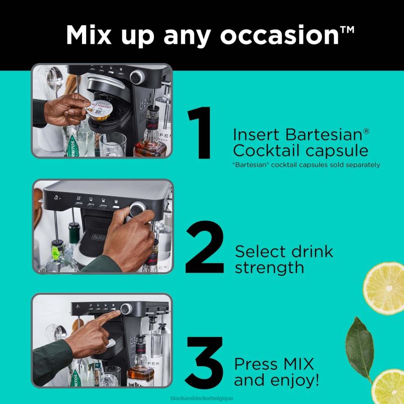 BLACK+DECKER X42D323Machine à cocktail sans fil Bev cuisine