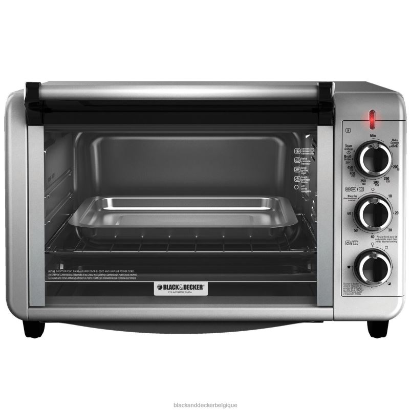 BLACK+DECKER X42D373Four grille-pain de comptoir à convection 6 tranches argent cuisine