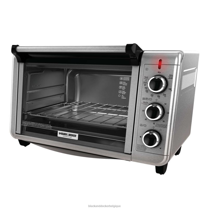 BLACK+DECKER X42D373Four grille-pain de comptoir à convection 6 tranches argent cuisine