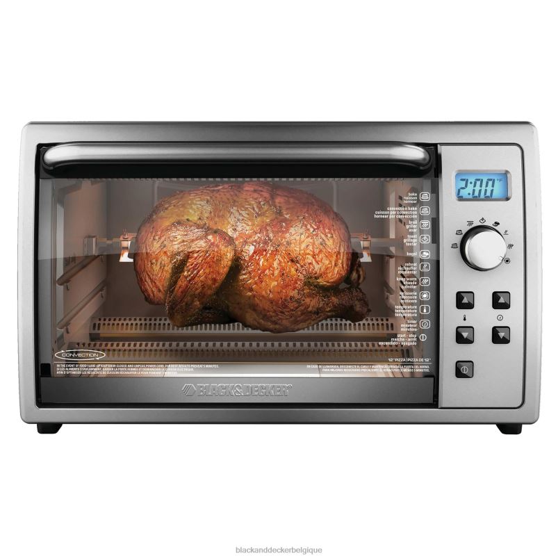 BLACK+DECKER X42D385Four à convection numérique 6 tranches avec rôtissoire cuisine