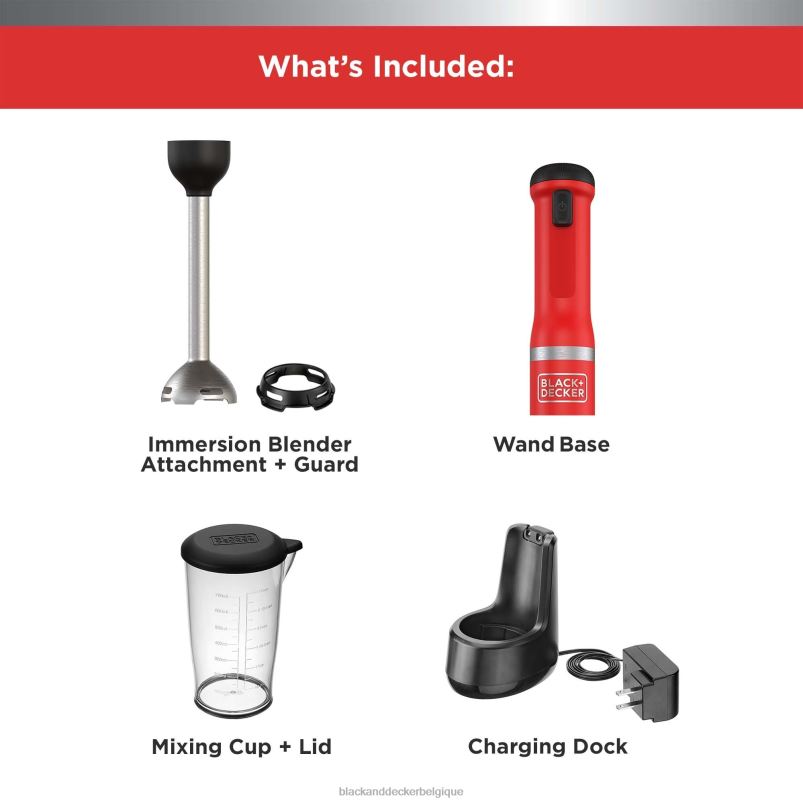 BLACK+DECKER X42D253kit mixeur de cuisine rouge cuisine