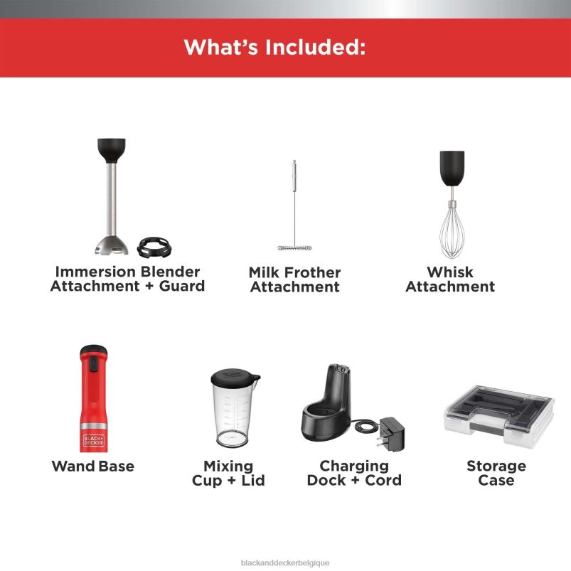 BLACK+DECKER X42D256baguette de cuisine 3 kit rouge cuisine