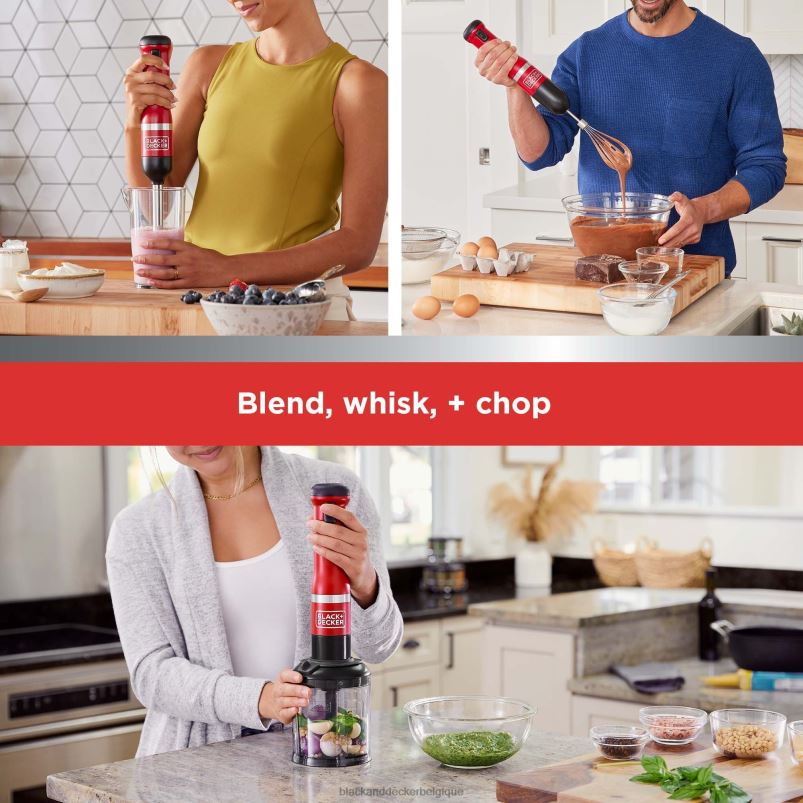 BLACK+DECKER X42D259kit baguette de cuisine 3 sans rangement rouge cuisine