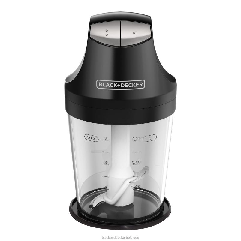BLACK+DECKER X42D281Hachoir ergonomique de 3 tasses avec deux bols emboîtables cuisine