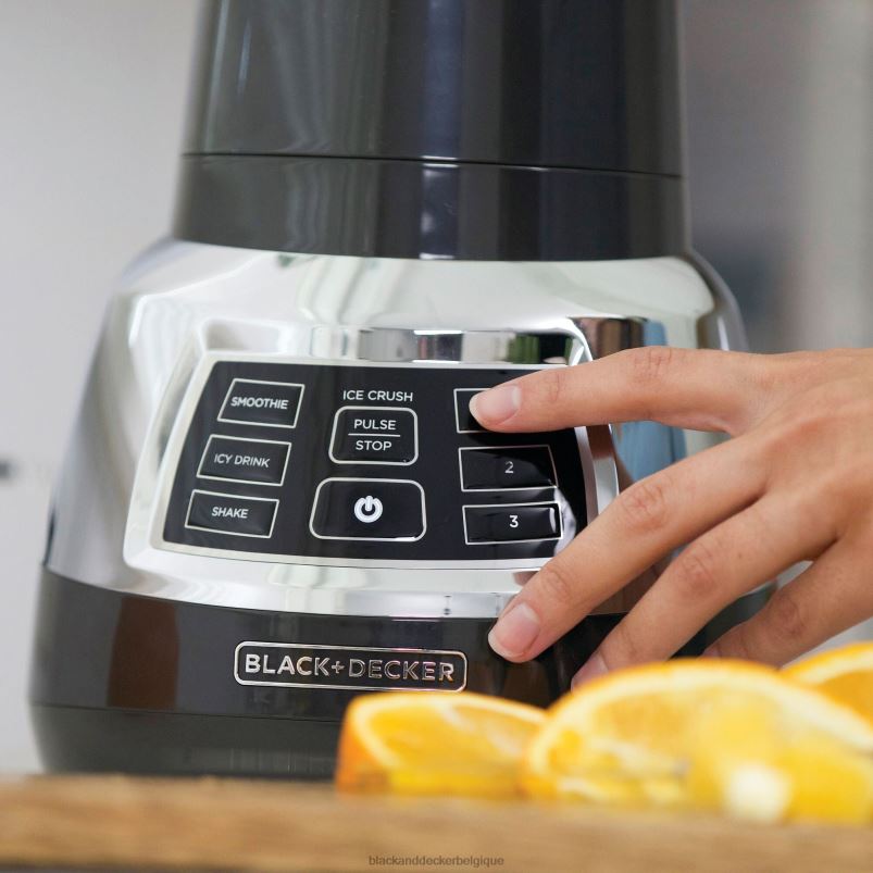 BLACK+DECKER X42D283mélangeur silencieux avec pot en verre cyclone cuisine