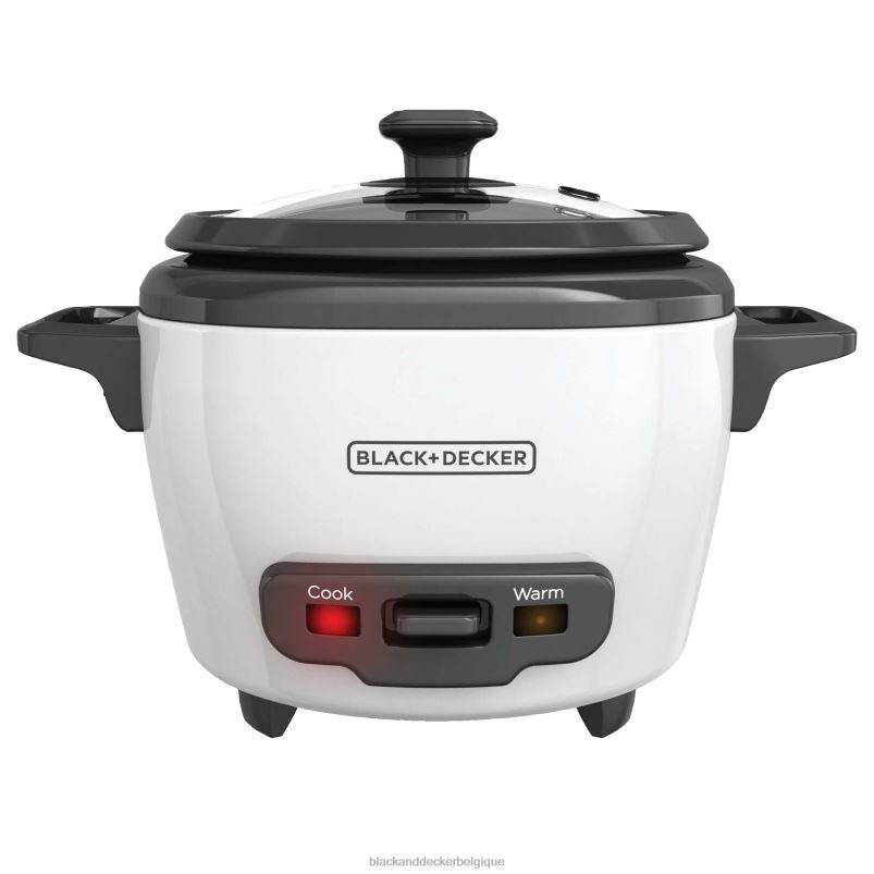 BLACK+DECKER X42D334Cuiseur à riz électrique 3 tasses avec fonction maintien au chaud blanc cuisine