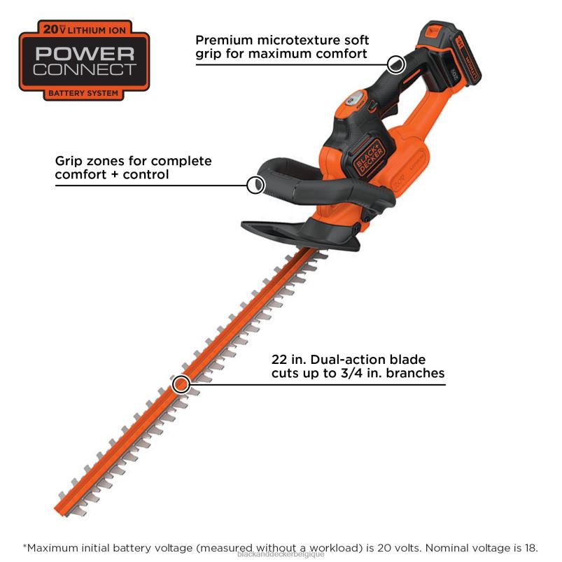 BLACK+DECKER X42D514Taille-haie Powercut au lithium 20 V max, 22 po Extérieur