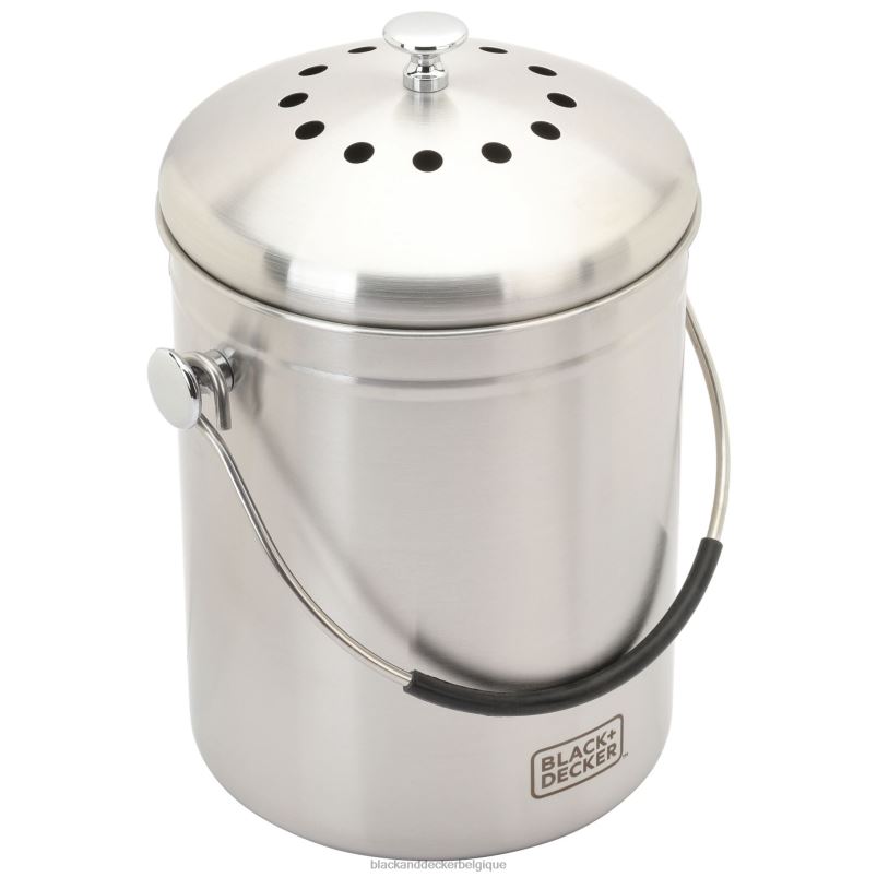 BLACK+DECKER X42D409bac à compost de comptoir en acier inoxydable 166 oz. Extérieur