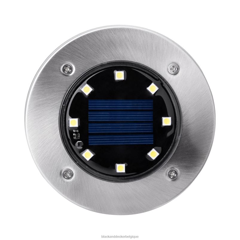 BLACK+DECKER X42D458lampe solaire extérieure à disque - paquet de 8 Extérieur