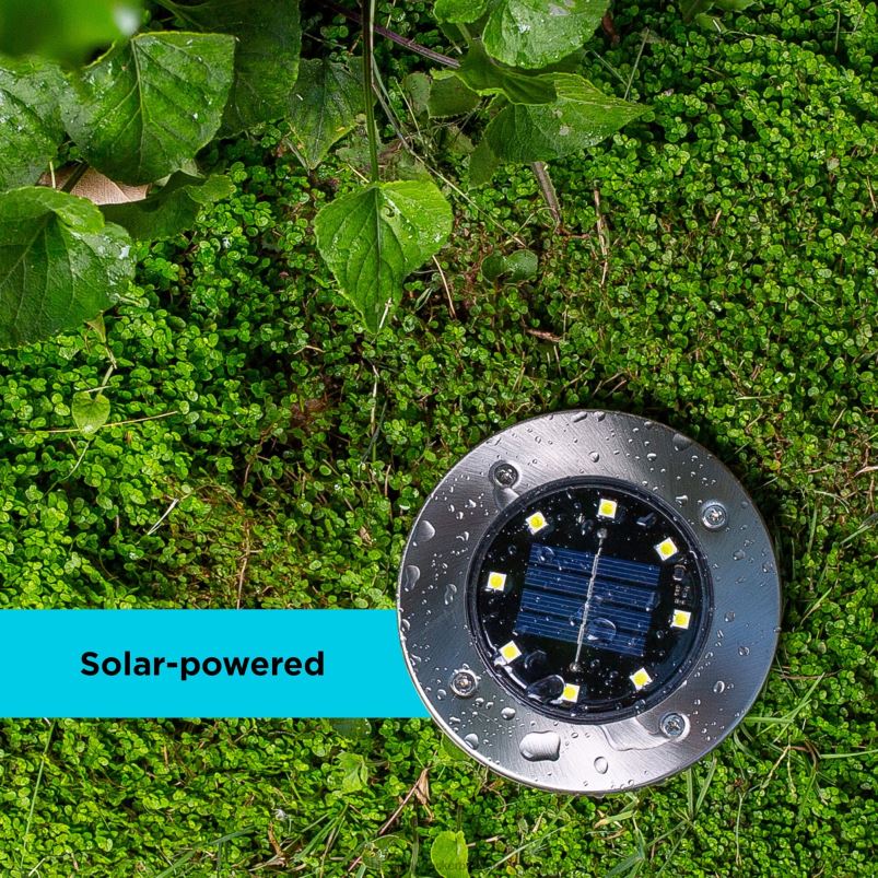 BLACK+DECKER X42D458lampe solaire extérieure à disque - paquet de 8 Extérieur