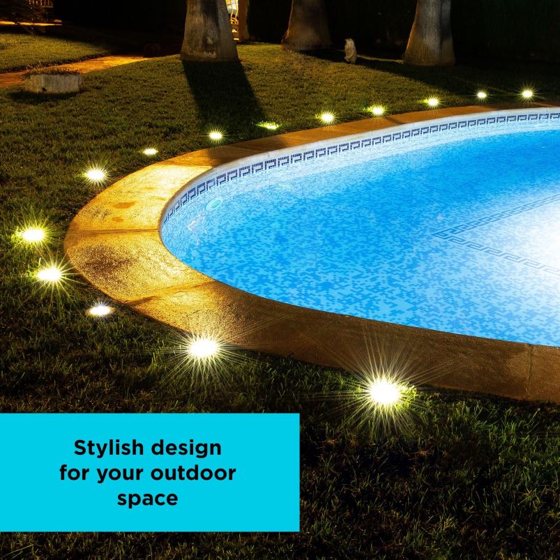 BLACK+DECKER X42D458lampe solaire extérieure à disque - paquet de 8 Extérieur