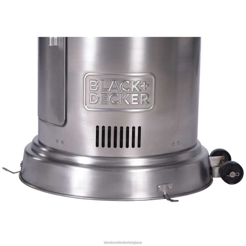 BLACK+DECKER X42D213Chauffage de terrasse à gaz haute efficacité 60 000 Btus avec roues Chauffage extérieur commercial et résidentiel – Acier inoxydable maison et style de vie