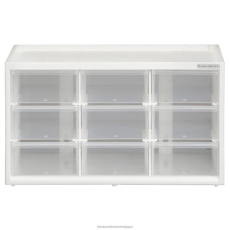 BLACK+DECKER X42D123Organisateur de rangement grand système de rangement modulaire à 9 tiroirs maison et style de vie