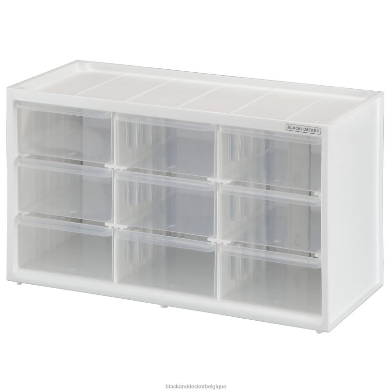 BLACK+DECKER X42D123Organisateur de rangement grand système de rangement modulaire à 9 tiroirs maison et style de vie
