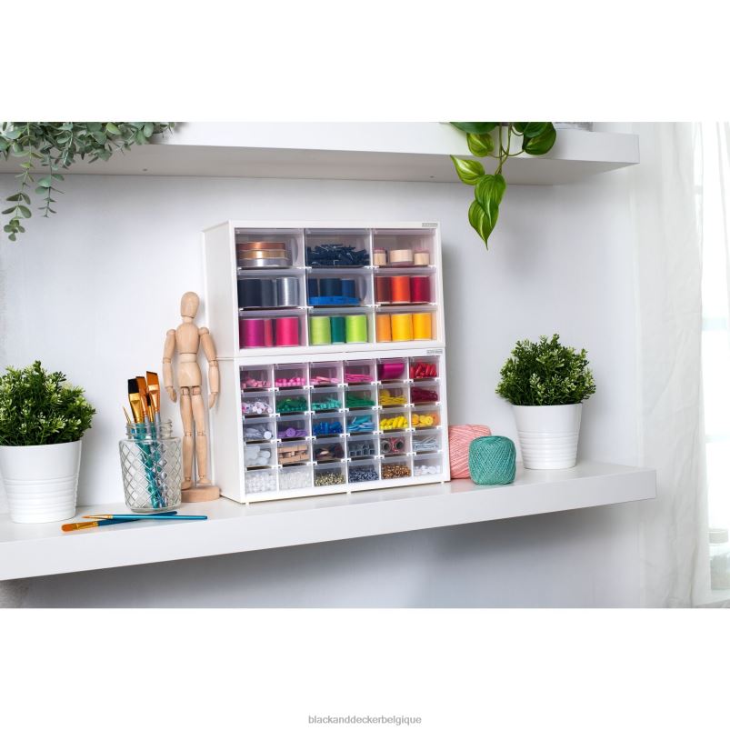 BLACK+DECKER X42D123Organisateur de rangement grand système de rangement modulaire à 9 tiroirs maison et style de vie