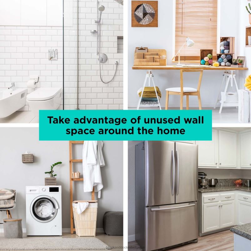 BLACK+DECKER X42D126système de rack suspendu/magnétique blanc-étagère avec porte maison et style de vie