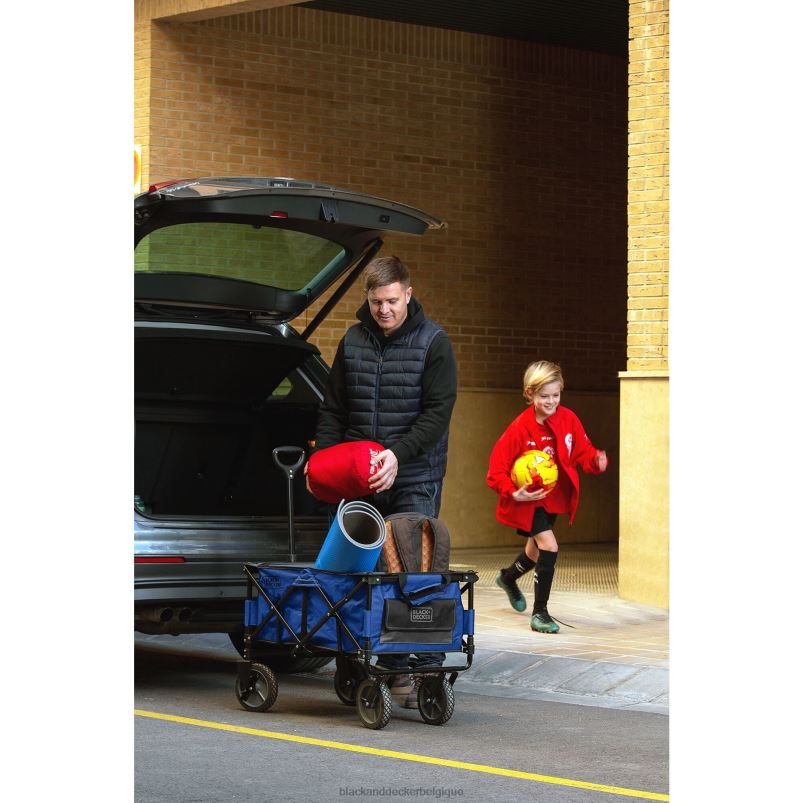 BLACK+DECKER X42D132Chariot de rangement pliable Le chariot utilitaire pliable peut contenir jusqu'à 176 lb. bleu maison et style de vie