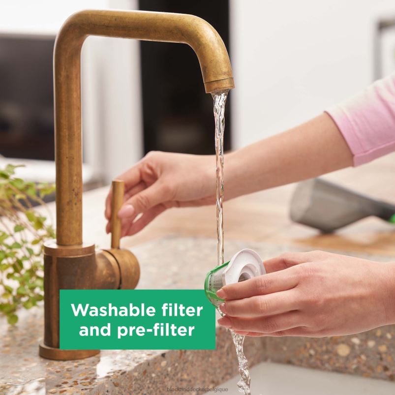 BLACK+DECKER X42D10Aspirateur à main sans fil Reviva 8 V Max avec filtre de chargeur et suceur plat à brosse nettoyage