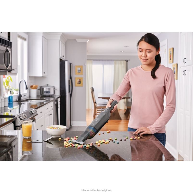 BLACK+DECKER X42D13Aspirateur à main sans fil Dustbuster 12 V Max AdvancedClean avec filtre de chargeur et suceur plat nettoyage