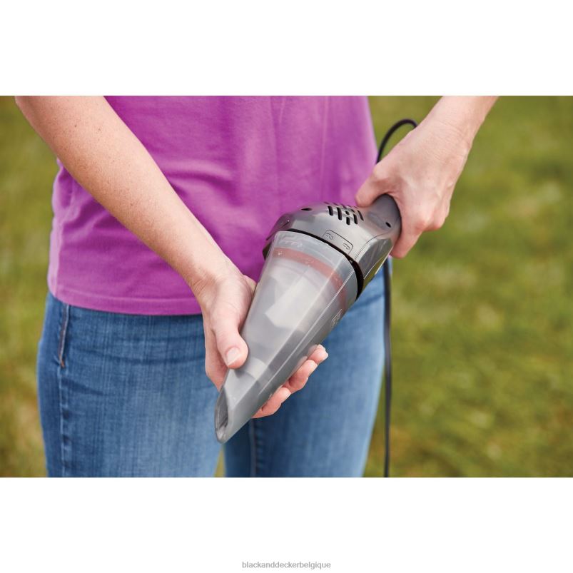 BLACK+DECKER X42D51Aspirateur à main Dustbuster 12 V Max DC QuickClean pour voiture gris nettoyage