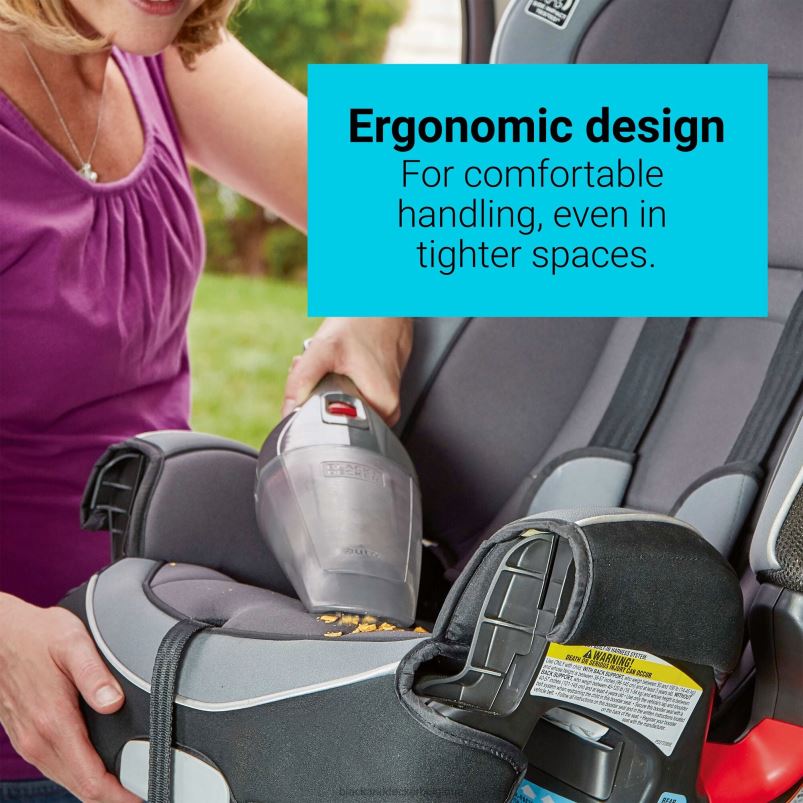 BLACK+DECKER X42D51Aspirateur à main Dustbuster 12 V Max DC QuickClean pour voiture gris nettoyage