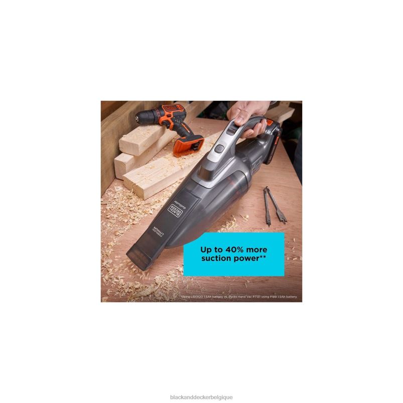 BLACK+DECKER X42D56Aspirateur à main sans fil Dustbuster 20 V Max PowerConnect (outil uniquement) nettoyage