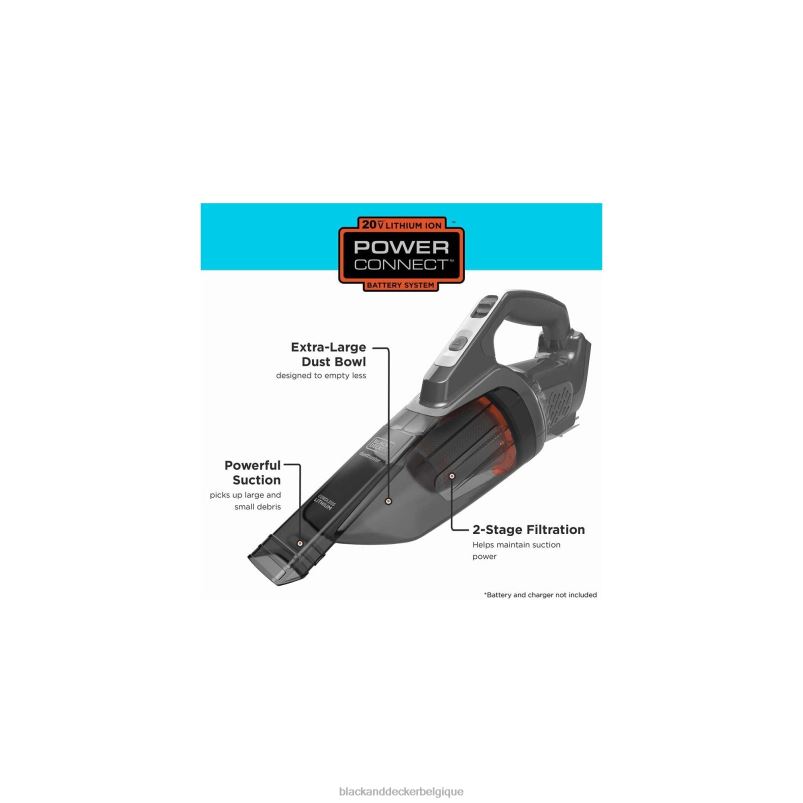 BLACK+DECKER X42D56Aspirateur à main sans fil Dustbuster 20 V Max PowerConnect (outil uniquement) nettoyage