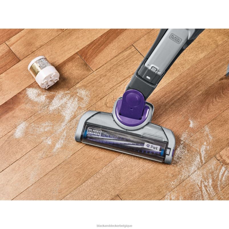 BLACK+DECKER X42D68Aspirateur-balai et aspirateur à main sans fil pour animaux de compagnie avec smartech nettoyage