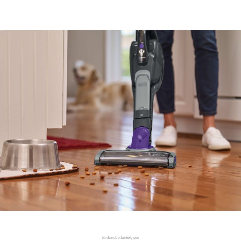 BLACK+DECKER X42D68Aspirateur-balai et aspirateur à main sans fil pour animaux de compagnie avec smartech nettoyage