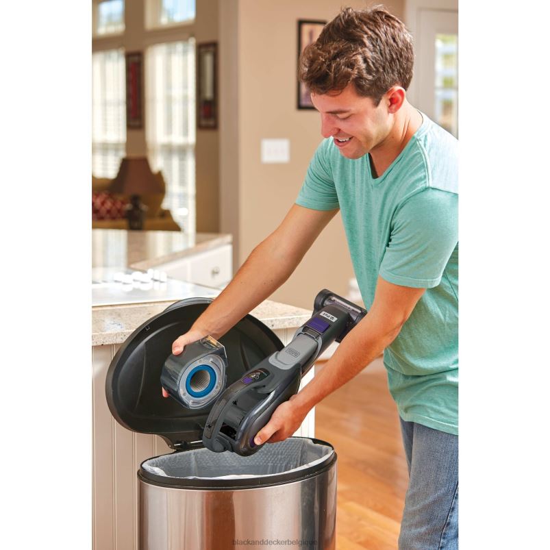 BLACK+DECKER X42D68Aspirateur-balai et aspirateur à main sans fil pour animaux de compagnie avec smartech nettoyage