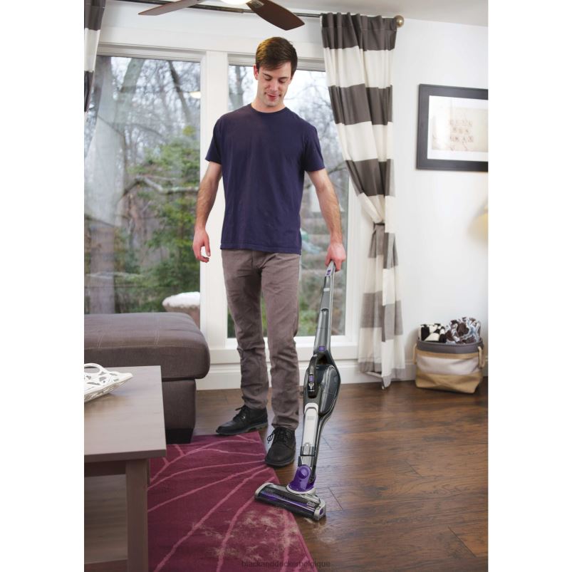 BLACK+DECKER X42D68Aspirateur-balai et aspirateur à main sans fil pour animaux de compagnie avec smartech nettoyage
