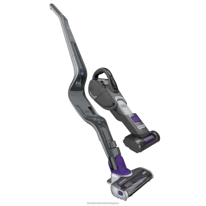 BLACK+DECKER X42D68Aspirateur-balai et aspirateur à main sans fil pour animaux de compagnie avec smartech nettoyage