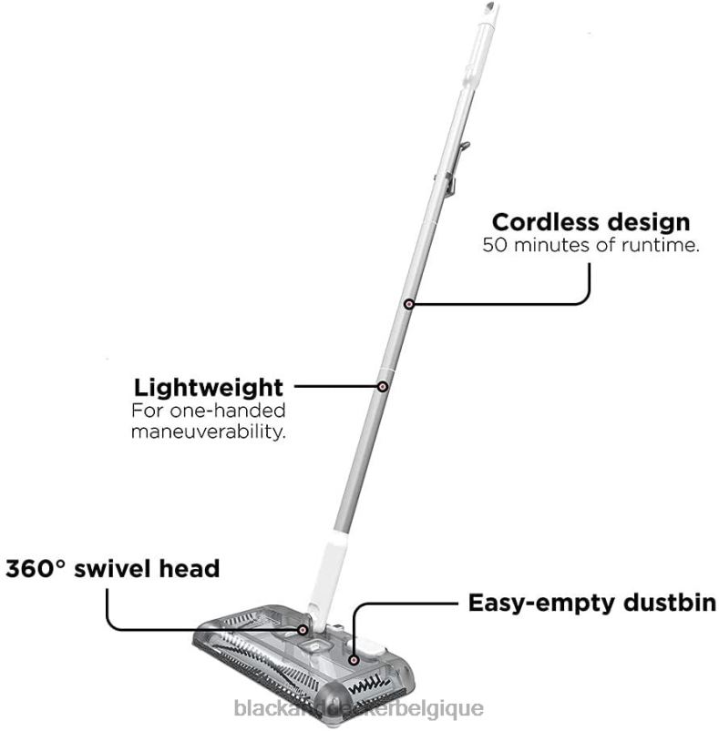 BLACK+DECKER X42D99balayeuse de sol 50 minutes d'autonomie nettoyage