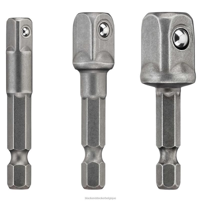 BLACK+DECKER X42D758jeu d'adaptateurs de prise 3 pièces outils