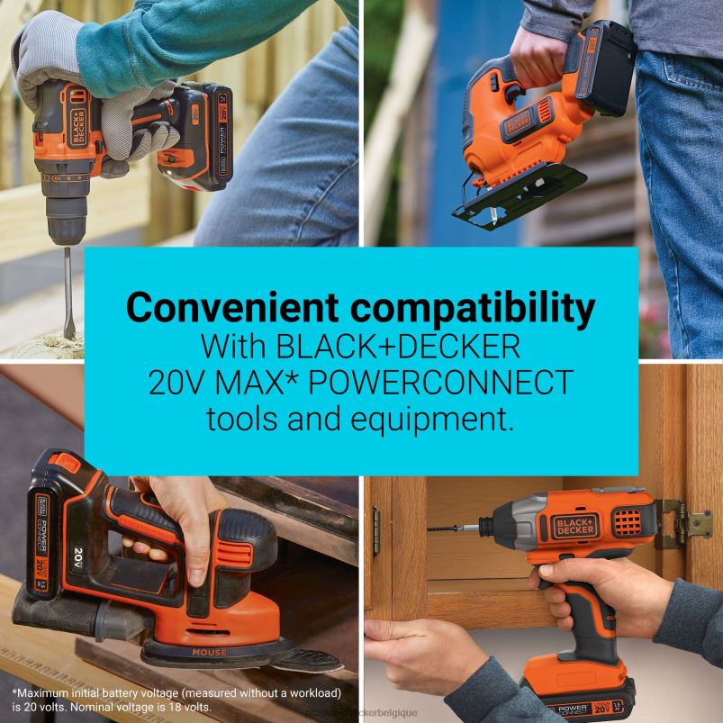 BLACK+DECKER X42D720Batterie lithium-ion 20 V Max PowerConnect 1,5 Ah, lot de 2 outils