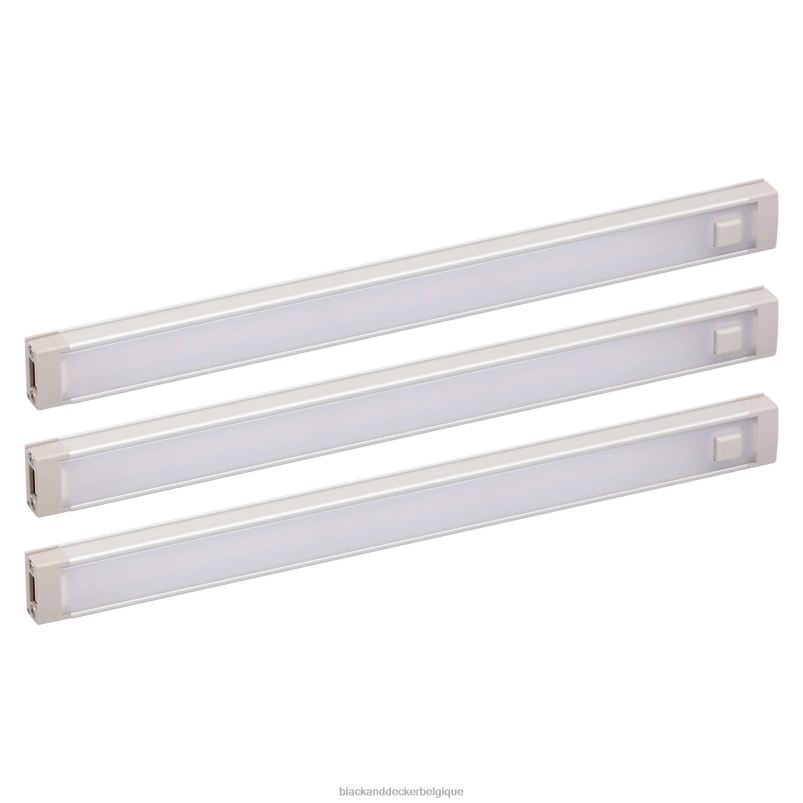 BLACK+DECKER X42D709Ensemble d'éclairage sous armoire à 3 barres led blanc froid 9