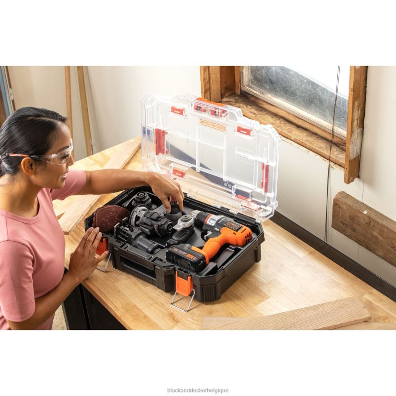 BLACK+DECKER X42D527Kit combiné d'outils électriques pour perceuse matricielle 20v max, ensemble de 6 outils, ensemble d'outils sans fil outils