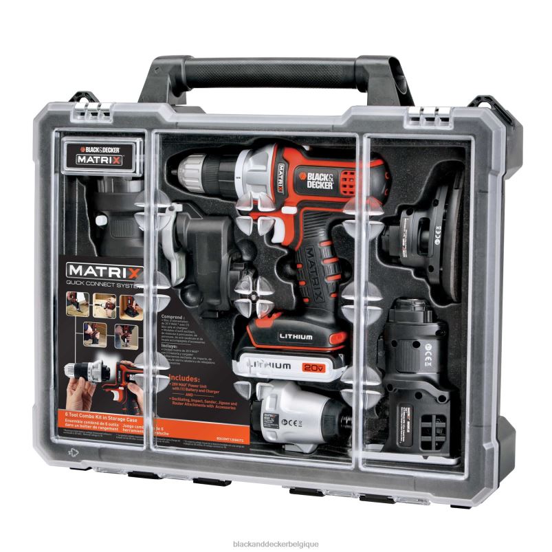 BLACK+DECKER X42D527Kit combiné d'outils électriques pour perceuse matricielle 20v max, ensemble de 6 outils, ensemble d'outils sans fil outils