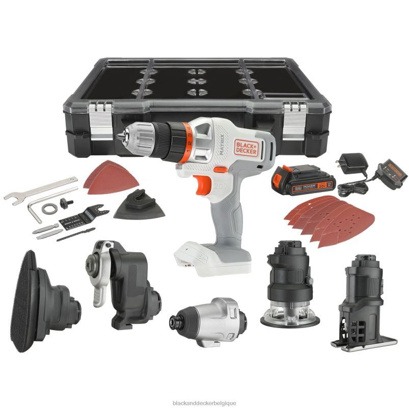 BLACK+DECKER X42D528Kit combo sans fil matriciel 20v max 6 outils blanc et orange outils
