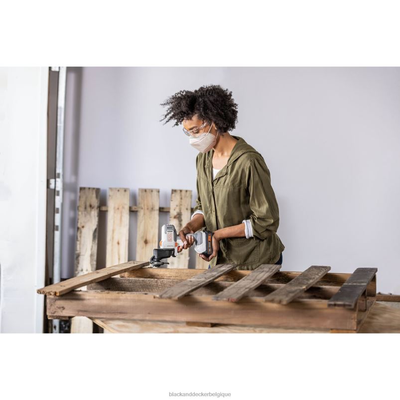 BLACK+DECKER X42D528Kit combo sans fil matriciel 20v max 6 outils blanc et orange outils