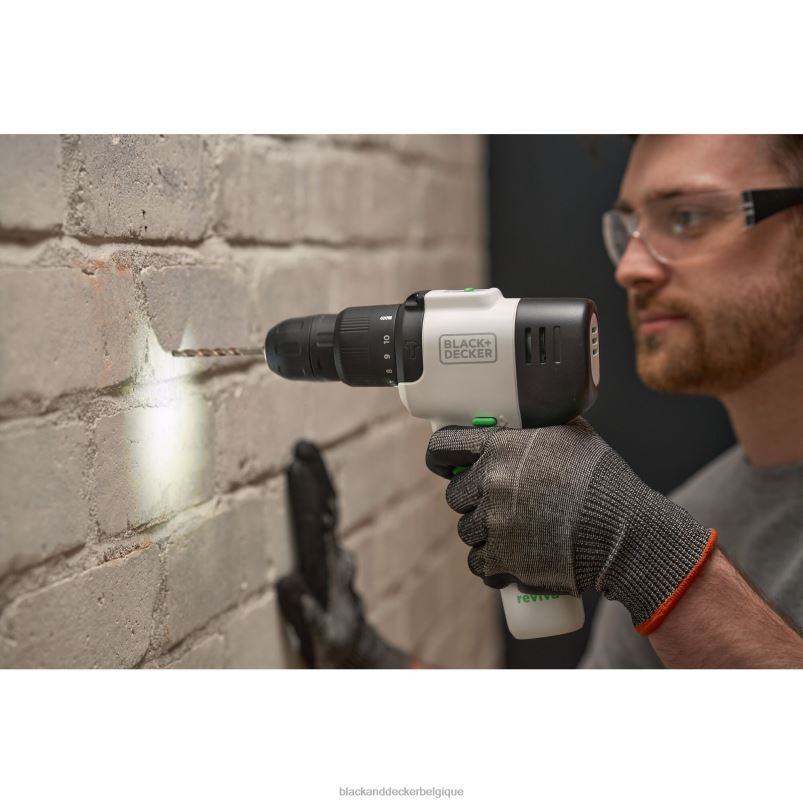 BLACK+DECKER X42D533Perceuse à percussion sans fil Reviva 12 V Max avec chargeur et embout de tournevis outils