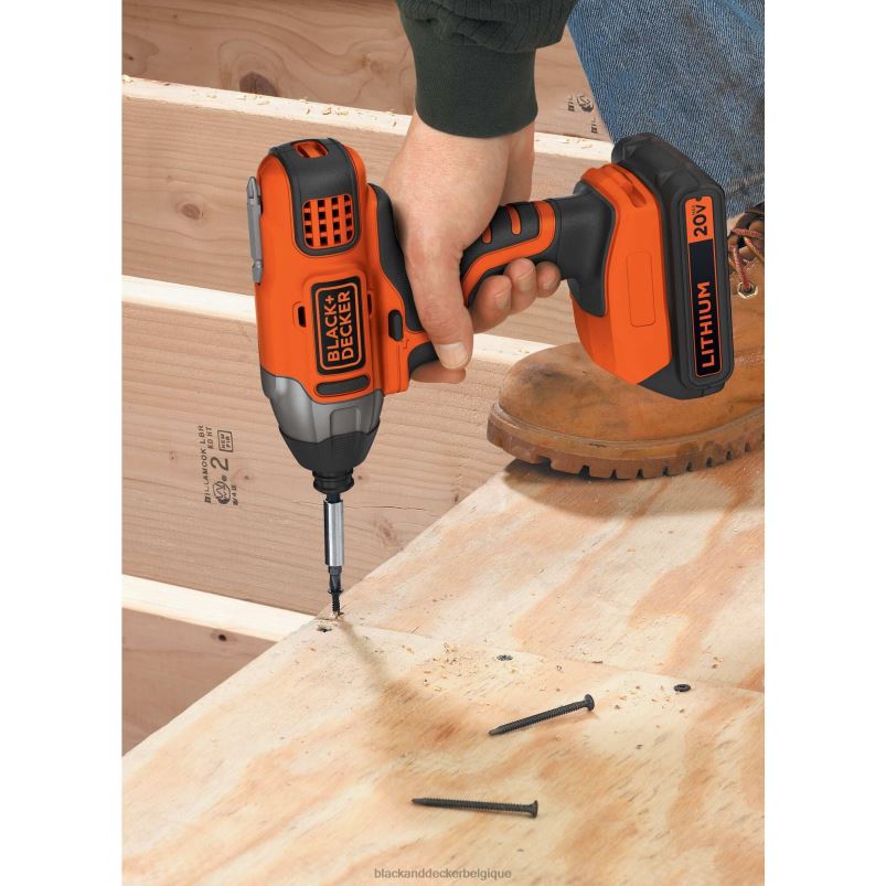 BLACK+DECKER X42D537Outil de tournevis à percussion sans fil Powerconnect 20 V max 1/4 po uniquement outils