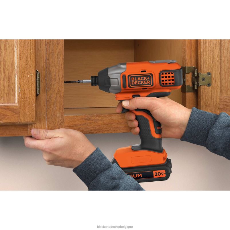BLACK+DECKER X42D537Outil de tournevis à percussion sans fil Powerconnect 20 V max 1/4 po uniquement outils