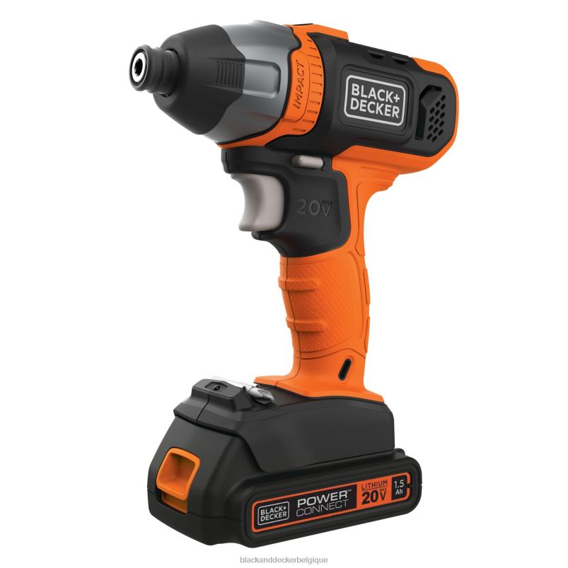 BLACK+DECKER X42D537Outil de tournevis à percussion sans fil Powerconnect 20 V max 1/4 po uniquement outils