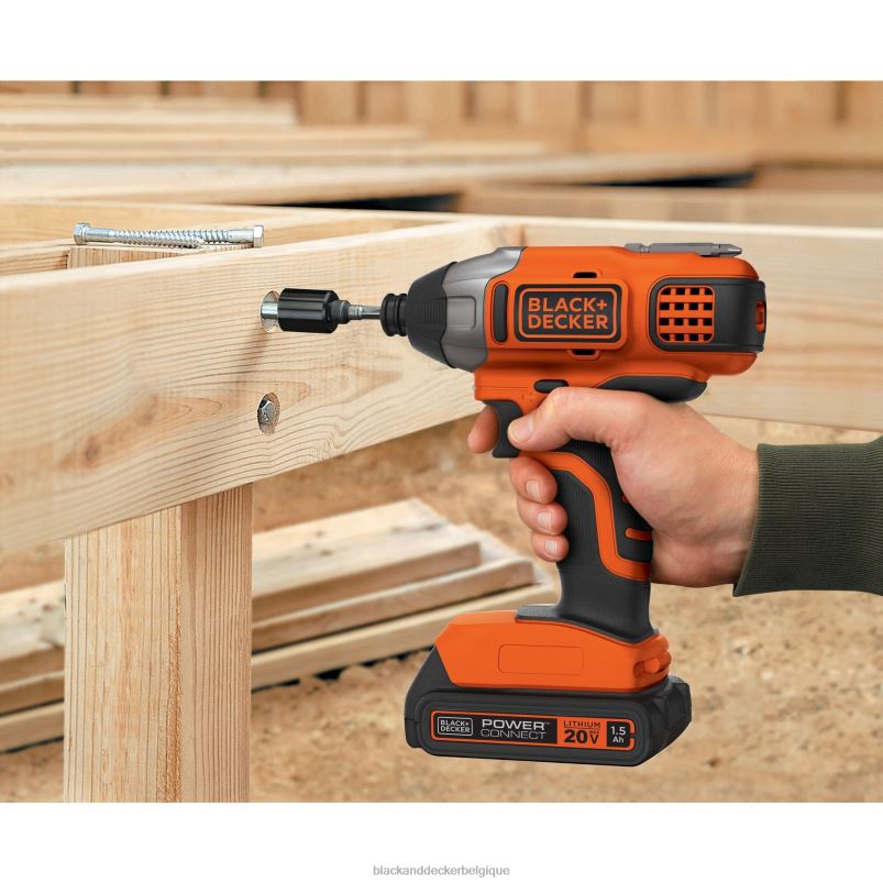 BLACK+DECKER X42D538Kit de visseuse à percussion sans fil PowerConnect 20 V max, 1/4 po. outils