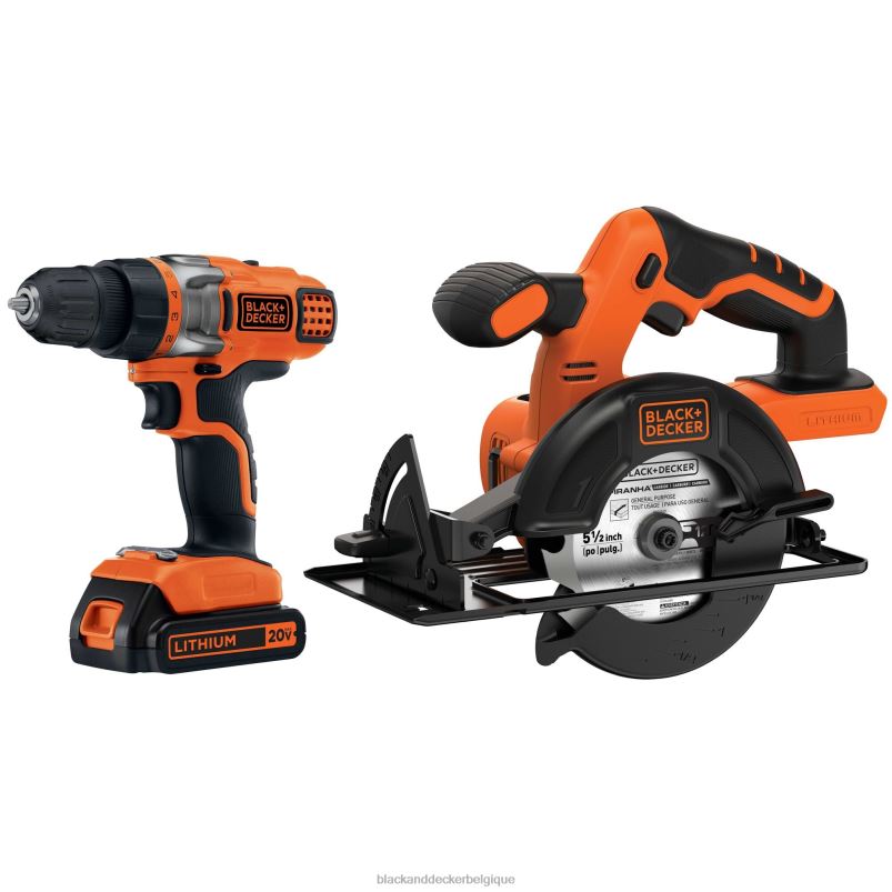 BLACK+DECKER X42D539Kit combiné perceuse/visseuse circulaire sans fil powerconnect 20 V max outils