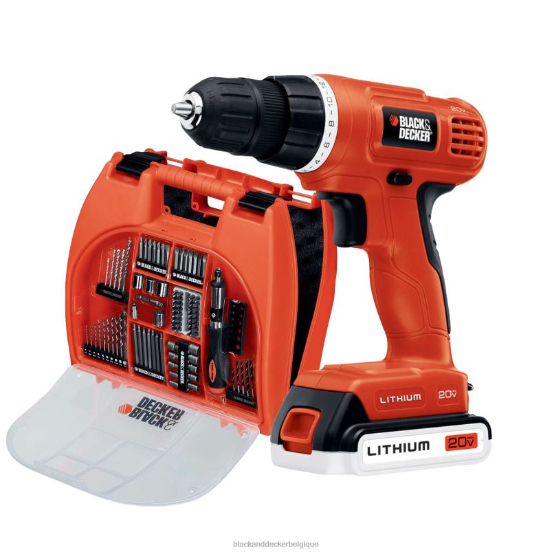 BLACK+DECKER X42D552Kit de perceuse sans fil PowerConnect 20 V Max, 100 pièces. trousse outils