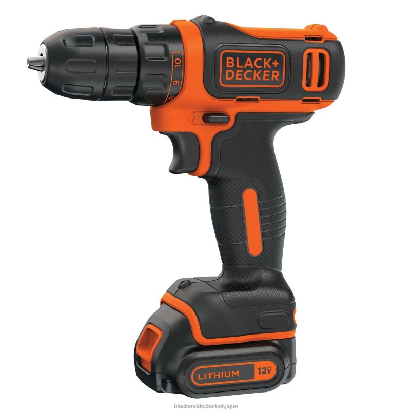 BLACK+DECKER X42D553Kit perceuse-visseuse sans fil 12 V max 3/8 po (1) batterie lithium-ion avec chargeur outils