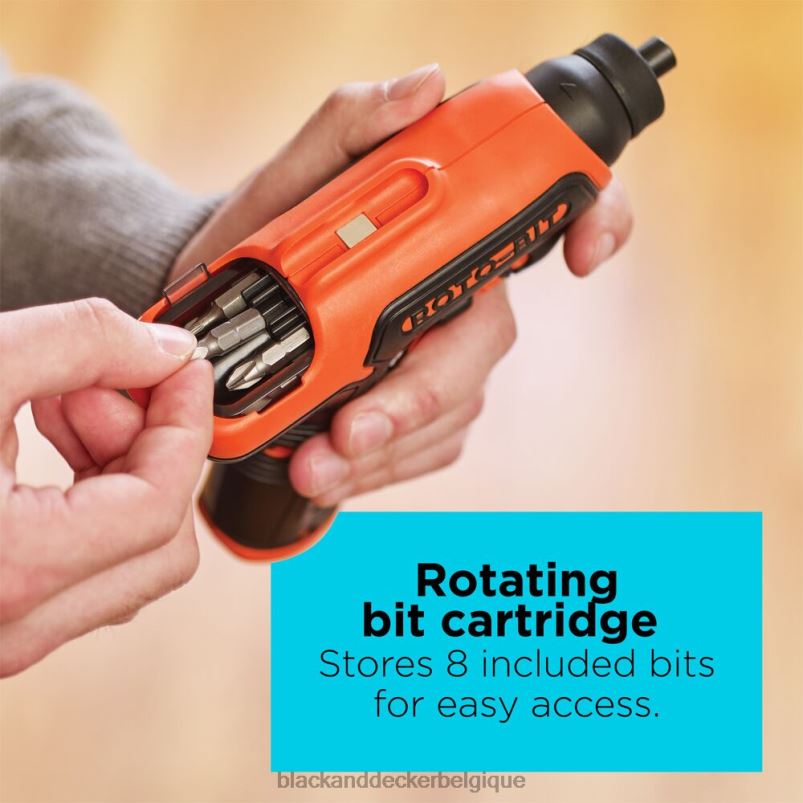 BLACK+DECKER X42D560Tournevis sans fil 4 V max avec rangement des embouts outils