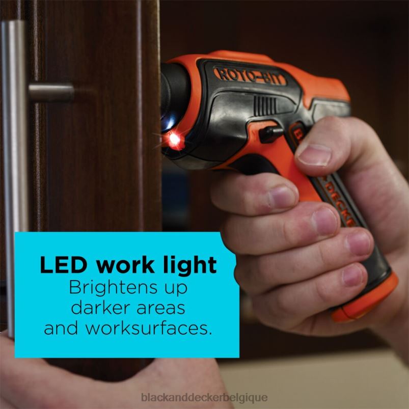 BLACK+DECKER X42D560Tournevis sans fil 4 V max avec rangement des embouts outils